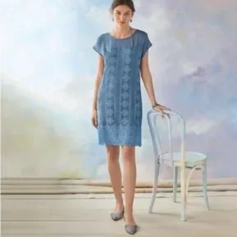 Sundance Blue Lace Shift Dress